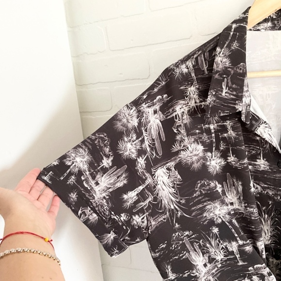 Old Navy Midi Shirt Dress Collared Southwestern print Black White Gray Bow 2X - Picture 7 of 12